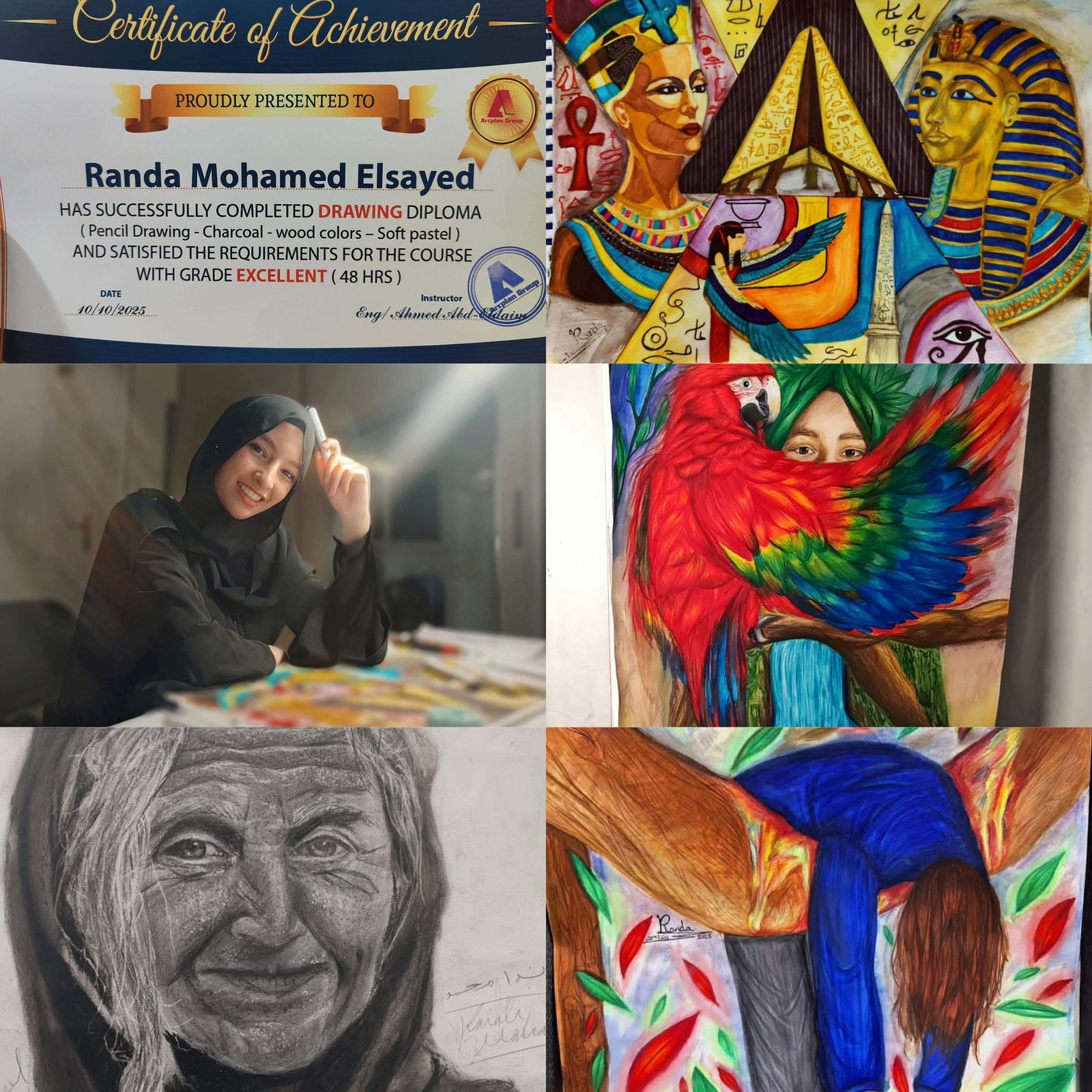 رندا محمد.. فنانة مصرية 14 عامًا تكتب تاريخها بريشة الإبداع وتخطف الأضواء على السوشيال ميديا