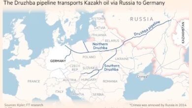 تقرير: روسيا تعلق تدفقات النفط الكازاخستاني عبر خط أنابيب رئيسي يمد برلين