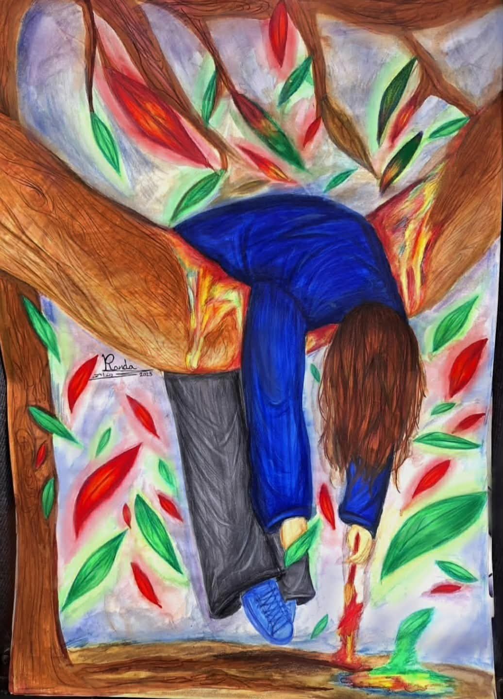 رندا محمد.. فنانة مصرية 14 عامًا تكتب تاريخها بريشة الإبداع وتخطف الأضواء على السوشيال ميديا