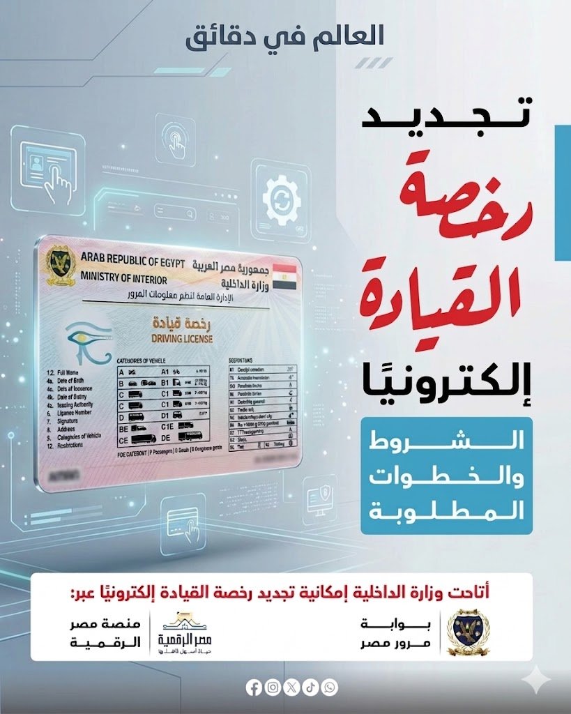 استخراج رخصة قيادة الكترونيا