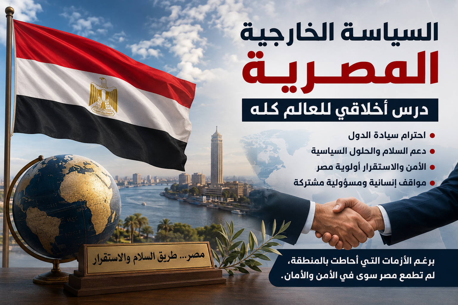 مصر تقدم نموذج فريد ومختلف في إدارة علاقاتها الخارجية