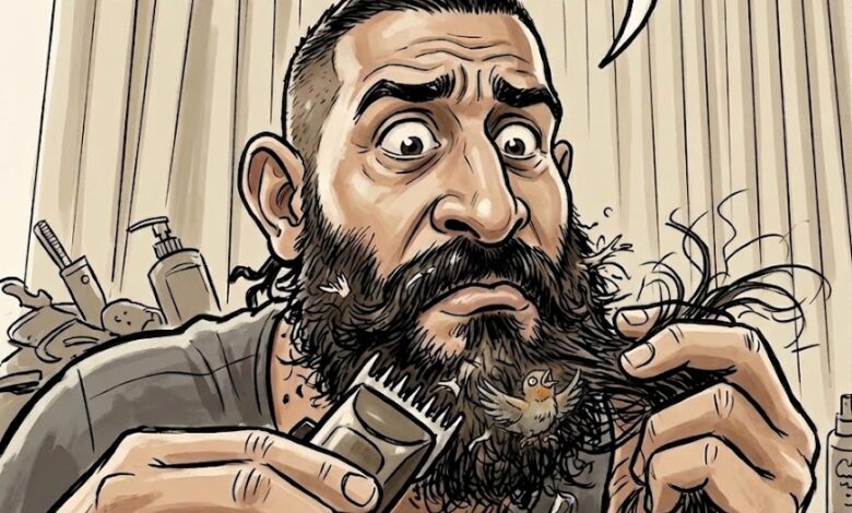 كاريكاتير العالم في دقائق: مطرب يحلق ذقنه على الهواء لإرضاء جمهوره