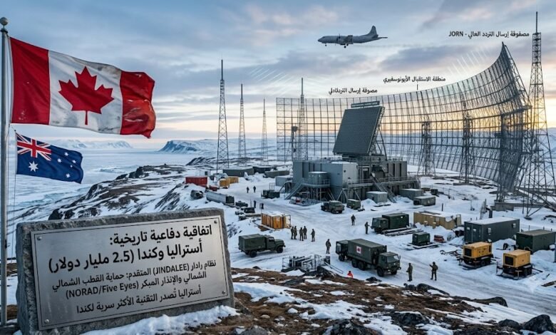 "قاعدة رادار 'جيندالي' المتقدمة في القطب الشمالي الكندي: ثمرة الصفقة الدفاعية التاريخية بقيمة 2.5 مليار دولار مع أستراليا، معززةً قدرات الإنذار المبكر والمراقبة الجيوسياسية في المنطقة."