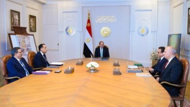 الرئيس عبد الفتاح السيسي خلال اجتماع لمتابعة منظومة التأمين الصحي الشامل وتطوير القطاع الصحي في مصر