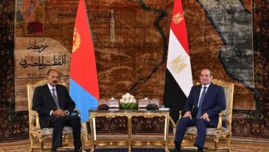 الرئيس عبد الفتاح السيسي ونظيره الإريتري أسياس أفورقي خلال قمة ثنائية في الاتحادية