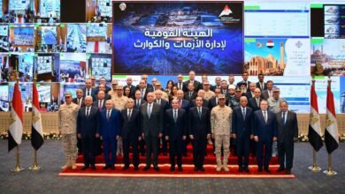 "الرئيس السيسي أثناء افتتاح القيادة الاستراتيجية بالعاصمة الإدارية".