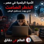 صورة تعبر عن مخاطر الأمية الرقمية في مصر، وأهمية نشر الوعي الرقمي وتعليم الأمن السيبراني والذكاء الاصطناعي داخل المدارس والجامعات.