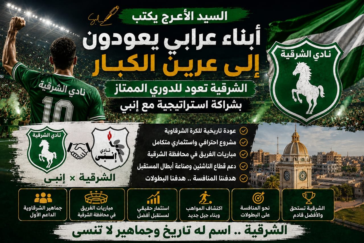 السيد الأعرج يكتب | أبناء عرابي يعودون إلى عرين الكبار.. عودة نادي الشرقية إلى الدوري الممتاز بعد الشراكة مع إنبي تشعل تريند الكرة المصرية عودة نادي الشرقية إلى الدوري الممتاز