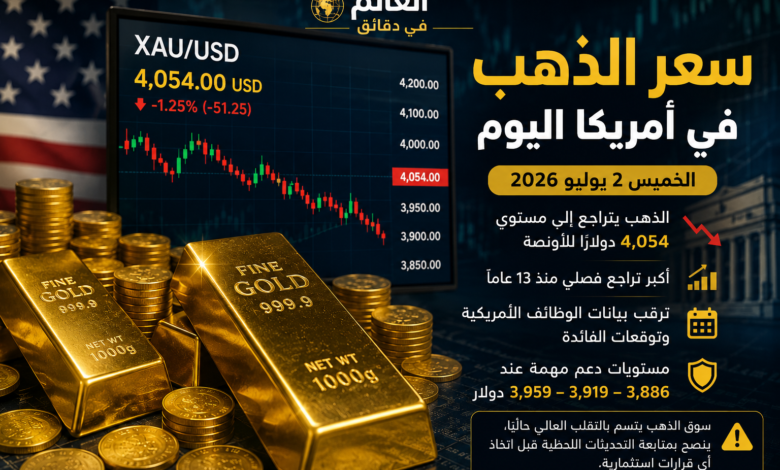 سعر الذهب في أمريكا اليوم 2 يوليو 2026