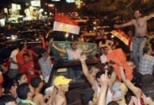 خروج المصريين الى الميادين احتفالا بفوز مصر