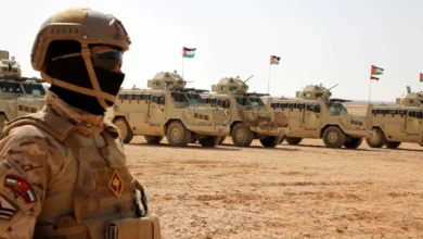 الجيش الأردني يعلن إسقاط 8 صواريخ إيرانية