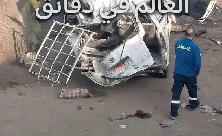 حادث تصادم على الطريق الحر بنها شبرا في القليوبية