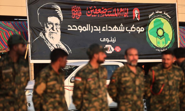 عناصر من جماعات مسلحة موالية لإيران في إحدى مناطق الشرق الأوسط