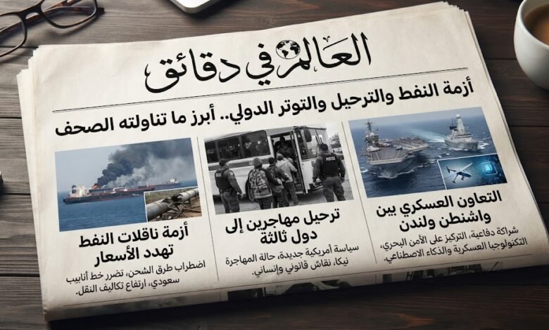 أزمة النفط والترحيل والتوتر الدولي.. أبرز ما تناولته الصحف
